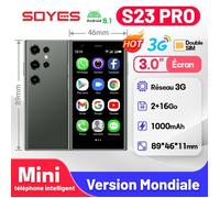 SOYES S23 Pro Smartphone ultra-mince 2 Go RAM 16 Go ROM Double SIM Veille 1000 mAh Réseau 3G Téléphone portable compact Android8.1