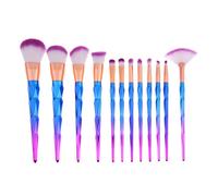 Soyeux Doux 12 Pièces Strass Coloré Maquillage Cosmétique Brosse Ensemble Fond De Teint Poudre Blush Brosse Ensemble Pour Maquillage À Réaliser Soi-Même Sourcil Cils