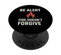 Soyez Alerte - Le feu ne pardonne Pas | Sensibilisation à la sécurité du Nouvel an PopSockets PopGrip Adhésif