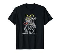 Soyez Bon ou Sinon, Illustration d'art Populaire Vintage de Krampus T-Shirt Graphique avec Valeur