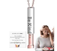 Soyez colliers pour les femmes, soyez une sorte de collier B,Collier de barre vertical - Pendentif en tube carré élégant, bijoux inspirant en acier inoxydable pour femmes meilleures amies sœurs