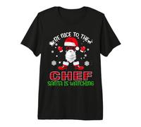 Soyez Gentil avec Le Chef Que Le père Noël Regarde drôle de T-Shirt Haut de Gamme
