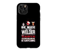 Soyez Gentil avec Le Soudeur Que Le père Noël Regarde Joyeux Coque pour iPhone 11 Pro
