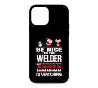 Soyez Gentil avec Le Soudeur Que Le père Noël Regarde Joyeux Coque pour iPhone 12 Mini