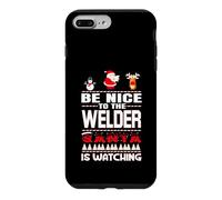 Soyez Gentil avec Le Soudeur Que Le père Noël Regarde Joyeux Coque pour iPhone 7 Plus/8 Plus