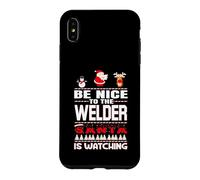 Soyez Gentil avec Le Soudeur Que Le père Noël Regarde Joyeux Coque pour iPhone XS Max