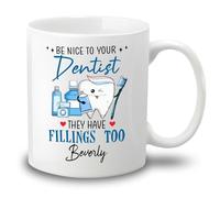 Soyez Gentil Avec Votre Dentiste Mug Unique Tasse À Thé Durable Tasse À Café Cadeau Mignon Pour Anniversaire Noël Bureau 330ml