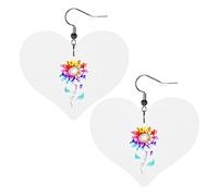 Soyez gentil boucles d'oreilles en cuir de sensibilisation à l'autisme pour les femmes boucle d'oreille goutte pendentif coeur avec crochet cadeaux pour fille adulte