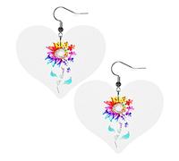Soyez gentil boucles d'oreilles en cuir de sensibilisation à l'autisme pour les femmes boucle d'oreille goutte pendentif coeur avec crochet cadeaux pour fille adulte