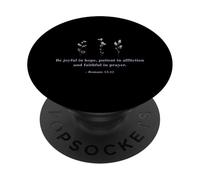 Soyez Joyeux dans l'espérance Romains 12:12 Bible de prière sur la Foi chrétienne PopSockets PopGrip Adhésif