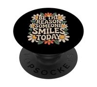 Soyez la Raison pour laquelle Quelqu'un sourit à Groovy Daisy Flower Retro PopSockets PopGrip Adhésif