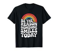 Soyez la Raison pour laquelle Quelqu'un sourit avec gentillesse Groovy Rainbow Retro T-Shirt