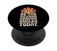 Soyez la Raison pour laquelle Quelqu'un sourit avec gentillesse Groovy Sun Retro PopSockets PopGrip Adhésif