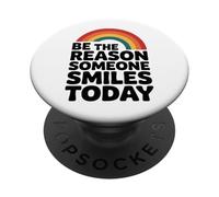 Soyez la Raison pour laquelle Quelqu'un sourit avec gentillesse, positivité, Arc-en-Ciel, rétro PopSockets PopGrip Adhésif
