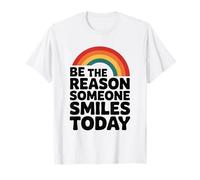 Soyez la Raison pour laquelle Quelqu'un sourit avec gentillesse, positivité, Arc-en-Ciel, rétro T-Shirt