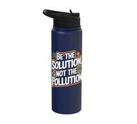 Soyez la solution, pas la pollution - Funny Earth Day Stainless Steel Insulated Water Bottle