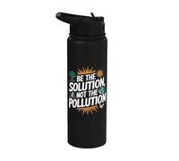 Soyez la solution, pas la pollution - Jour de la Terre Stainless Steel Insulated Water Bottle