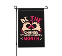 Soyez Le Changement - Mois De L'Histoire Des Femmes Drapeau De Jardin Double Face Drapeaux De Jardin Avec Œillets Bannière Pour Clubs Vacances Extérieure 30X45cm