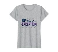 Soyez l'exception : Typographie inspirante T-Shirt, Femme, Gris Chiné, XS