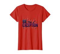 Soyez l'exception : Typographie inspirante T-Shirt, Femme, Rouge, L