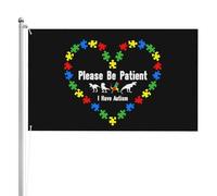 Soyez Patient, Je Suis Autiste. Dinosaure Drapeau De Cour Imprimé Drapeau De Jardin Double Face Bannières 90X150Cm Pour Intérieure Vacances Extérieure