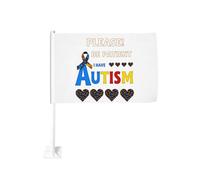 Soyez patient, je suis autiste - Panneau de sensibilisation à l'autisme avec pince à vitre pour voiture, décoration de protection solaire, bannière double face 30 x 45 cm pour camion