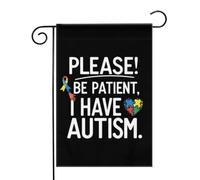 Soyez patient, je suis autiste. Sensibilisation 1 Drapeaux de jardin (12,5 x 18 pouces) - Bannière aux couleurs éclatantes pour décoration extérieure de jardin et de maison