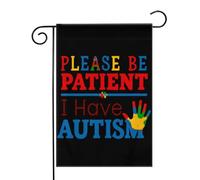 Soyez patient, je suis sensibilisé à l'autisme (2) Drapeaux de jardin (12,5 x 18 pouces) - Bannière aux couleurs éclatantes pour décoration extérieure de jardin et de maison