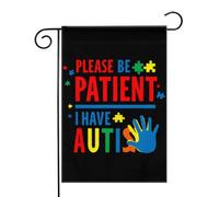 Soyez patient, je suis sensibilisé à l'autisme. Drapeaux de jardin (12,5 x 18 pouces) - Bannière aux couleurs éclatantes pour décoration extérieure de jardin et de maison