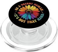Soyez un être humain décent, ce n'est pas si dur, le cœur LGBT rétro PopSockets PopGrip pour MagSafe