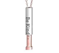 Soyez une sorte de collier B, colliers d'amour pour les femmes, Collier de barre vertical de gravure, Pendentif en tube carré élégant, pendentif d'encouragement en acier inoxydable, bijoux hilarants p