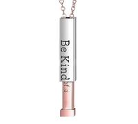 Soyez une sorte de collier B, colliers d'amour pour les femmes | Collier vertical inspirant - Pendentif en tube carré élégant, pendentif d'encouragement en acier inoxydable, bijoux hilarants pour femm