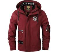 Soyia Dow Jackets Coat Me’s Outdoor Imperméable Multi-Poches Oversize Flight Jacket Casual Fashio Widbreaker Hooded Witer Coat Clothig, Red8899, AsianM(50-60Kg)