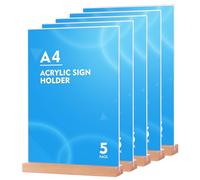 SOYIRI Lot de 5 x A4 Présentoirs de table Forme de T Forme de L | Support pour Menu en Acrylique Transparent pour Les, Les Restaurants,Menus
