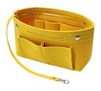 Soyizom Felt Sac à Main Sac à Main Organisateur Liner Shaper Insert Sac dans Un Sac avec Porte-clés pour Speedy Neverfull, 8 Couleurs (Jaune, Grand)