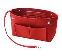 Soyizom Felt Sac à Main Sac à Main Organisateur Liner Shaper Insert Sac dans Un Sac avec Porte-clés pour Speedy Neverfull, 8 Couleurs (Rouge，Grand)