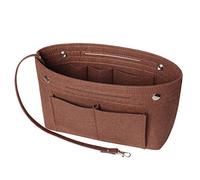 Soyizom Organisateur de Sac à Main Insert pour Fourre-Tout, Porte-Sac Avec Porte-clés pour Speedy Neverfull, 8 Couleurs (Café, Grand)