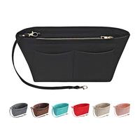 Soyizom Organiseur de sac à main en feutre - Organiseur de sac à main en feutre - Plusieurs poches - Sac fourre-tout pour femme - Noir - L