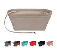 Soyizom Organiseur de sac à main en feutre - Organiseur de sac à main en feutre - Plusieurs poches - Sac fourre-tout pour femme - Beige - XL