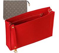 Soyizom Sac à suspendre en feutre pour trousse de toilette 66 x 48,3 cm, organiseur pour femme, sac à main avec boucle dorée et porte-clés (taille L, rouge)