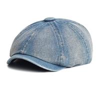 SOYNIA Béret Homme Femmes Denim Cap Peaky Chapeau Octogonal Vintage Casual Cap Solide Bérets Plat