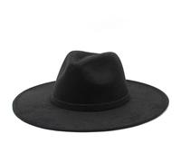 SOYNIA Chapeaux Fedora Trilby Chapeau Feutre Chapeau Fedora À Large Bord pour Homme Et Femme Chapeau De Jazz Élégant Noir
