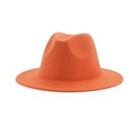 SOYNIA Chapeaux Fedora Trilby Chapeau Feutre Chapeau Femme Chapeau Homme Chapeaux pour Femmes Mode Mariage Décorer Camel Panama Casquette 60-62 Cm (XL) Orange