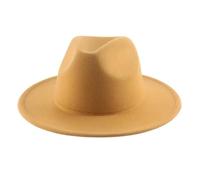SOYNIA Chapeaux Fedora Trilby Chapeau Feutre Chapeau Femme Chapeau Homme Chapeaux pour Femmes Mode Mariage Décorer Camel Panama Casquette 56-58 Cm (Adultes) Kaki02