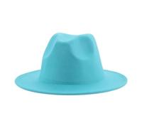SOYNIA Chapeaux Fedora Trilby Chapeau Feutre Chapeau Femme Chapeau Homme Chapeaux pour Femmes Mode Mariage Décorer Camel Panama Casquette 56-58 Cm (Adultes) Bleu Lac