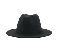SOYNIA Chapeaux Fedora Trilby Chapeau Feutre Chapeau Femme Chapeau Homme Chapeaux pour Femmes Mode Mariage Décorer Camel Panama Casquette 60-62 Cm (XL) Noir