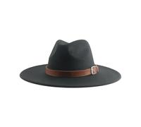SOYNIA Chapeaux Fedora Trilby Chapeau Feutre Chapeaux pour Femmes À Gros Bord Ceinture De 9.5Cm Chapeaux Fedora Classiques Feutrés À Large Bord 56-58Cm Gris Foncé