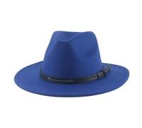 SOYNIA Chapeaux Fedora Trilby Chapeau Feutre Chapeaux pour Femmes Chapeaux pour Hommes Chapeaux Feutrés Solide Décontracté Formel Mariage Décorer Large 60-62 Cm (XL) Bleu