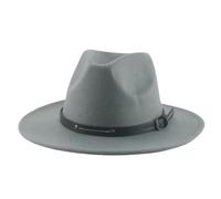 SOYNIA Chapeaux Fedora Trilby Chapeau Feutre Chapeaux pour Femmes Chapeaux pour Hommes Chapeaux Feutrés Solide Décontracté Formel Mariage Décorer Large 60-62 Cm (XL) Gris Clair