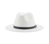 SOYNIA Chapeaux Fedora Trilby Chapeau Feutre Chapeaux pour Femmes Fedora Chapeau Hommes Casquettes Solide Tenue Décontractée Formelle Vintage Large 60-62 Cm (XL) Blanc